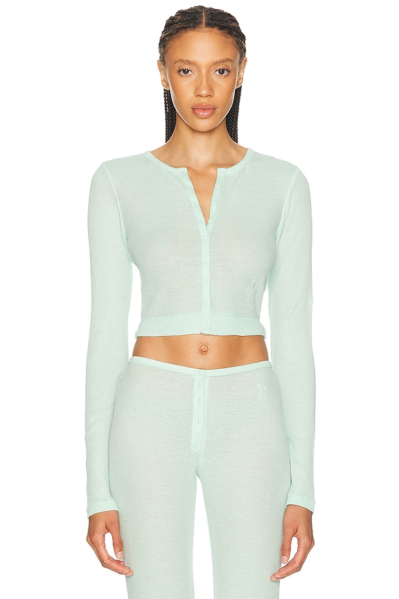 JACQUEMUS Le Cardigan Tordu in Turquoise | FWRD
