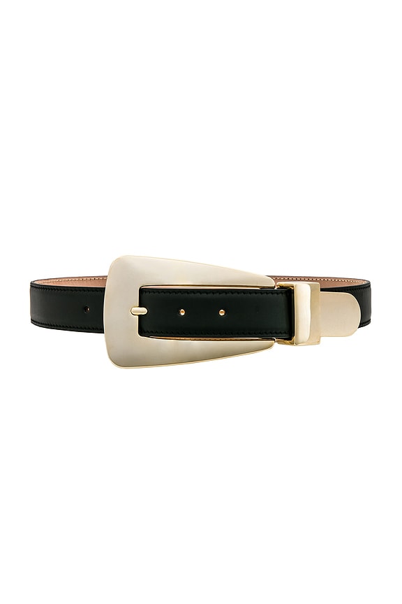 KHAITE Lucca 30mm Silver Buckle Belt in Black | FWRD display picture 3