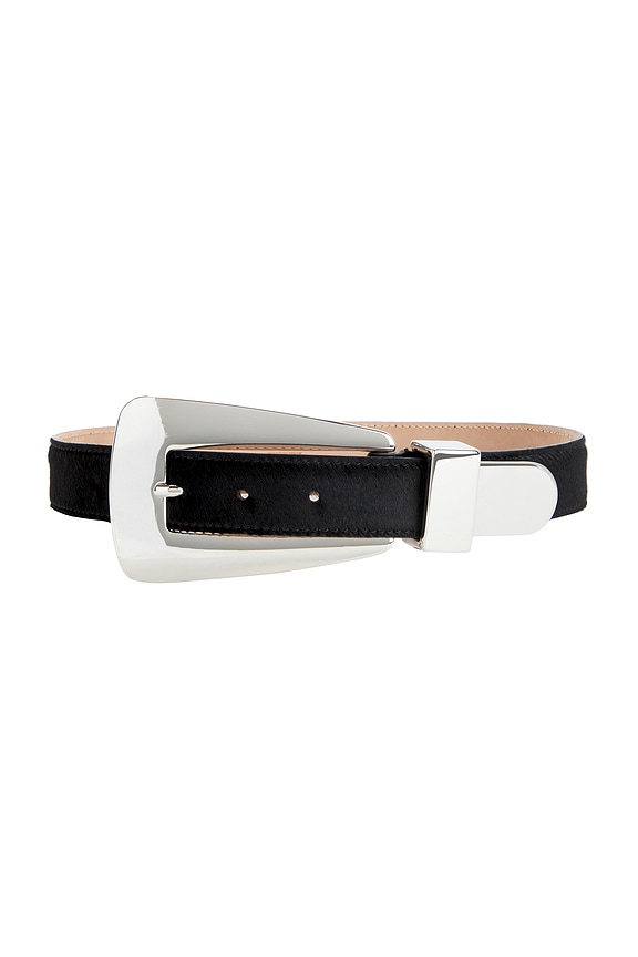 Saint Laurent Boucle LA 76 Belt in Black & Aged Gold | FWRD
