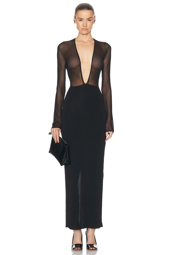 chinese dress ladies Dion Lee // Red Reflective Knit Cut Out Dress – VSP Consignment main image 1