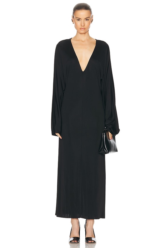 McQueen Graphic Ottoman Knit Maxi Dress in Black | FWRD