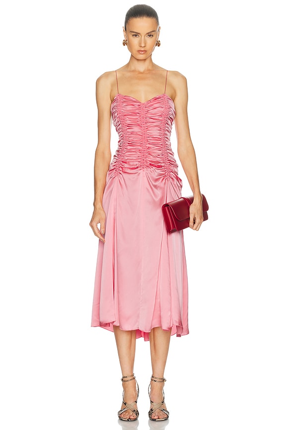 fleur du mal pink sequin dress Fleur Du Mal Embellished Midi Dress