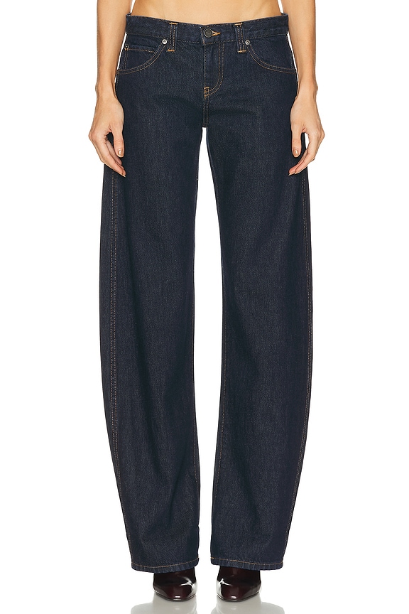 [定価11万] Jean Paul Gaultierトロンプルイユワイドジーンズ Jean Paul Gaultier Low Waist Large Denim Trouser in Indigo | FWRD