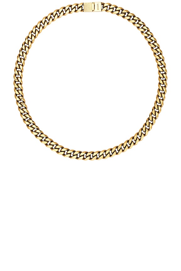 Saint Laurent Rhinestone Thick Curb Chain Necklace in Argent