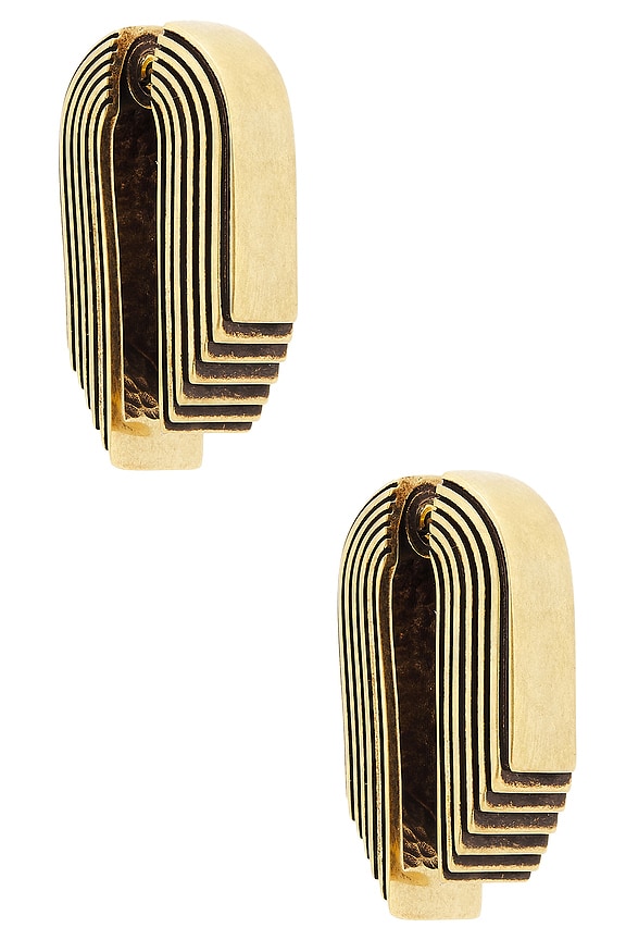 Balenciaga Loop Earrings in Shiny Silver | FWRD
