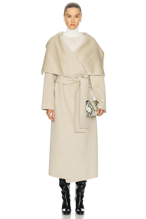 Acne Studios Double Textured Coat in Clay Beige | FWRD