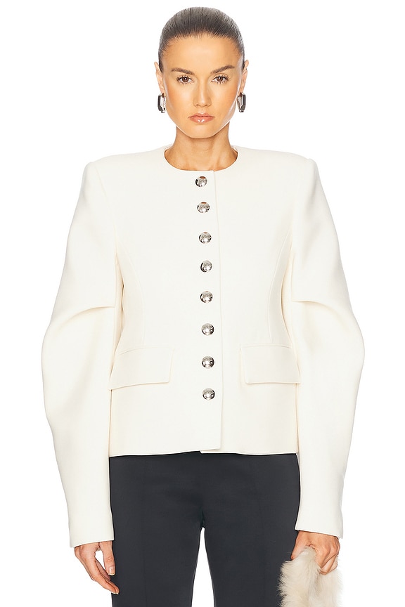 Burberry Belted Jacket in Taupe | FWRD