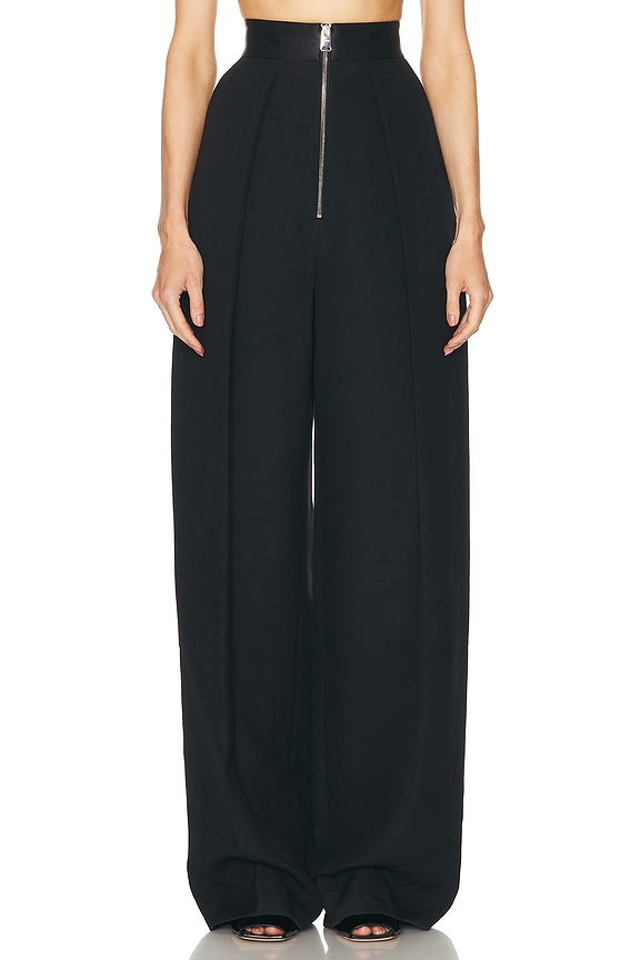 Saint Laurent Wide Leg Trouser in Noir Gris | FWRD