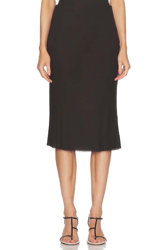 McQueen Sheer Midi Skirt in Black | FWRD