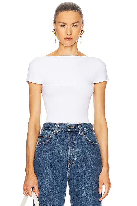 Helmut Lang Cutout Tee in Optic White | FWRD
