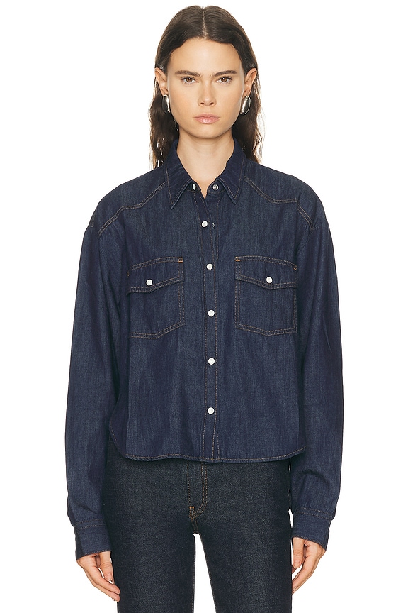 Stella McCartney X Sorayama Denim Shirt in Dark Blue | FWRD