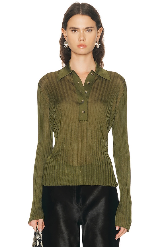 Ganni Lace Top in Kelly Green | FWRD Ganni Lace Top in Kelly Green | FWRD