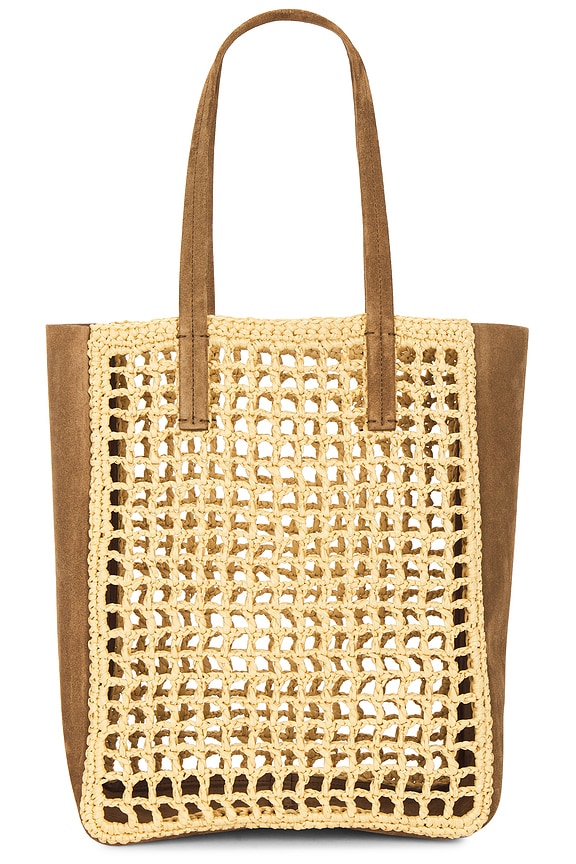 Saint Laurent Small Kaia Satchel Bag in Beige, White