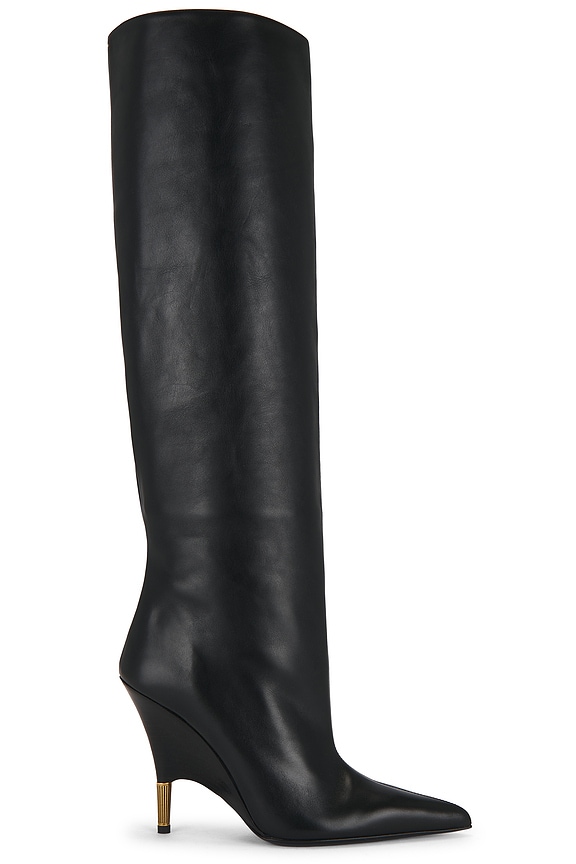 Paris Texas Python Lame Print Boot in Light Blue | FWRD