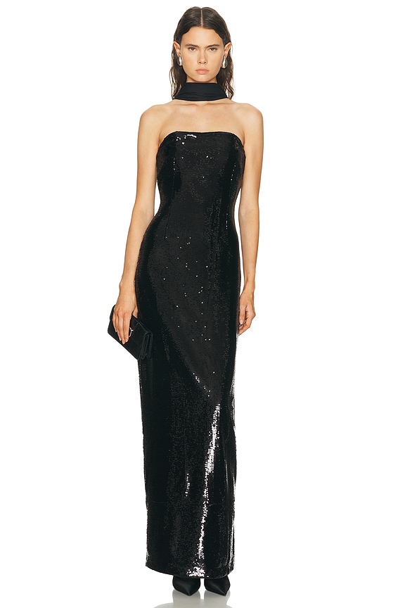 Toteme Slip Through Knit Dress in Black | FWRD