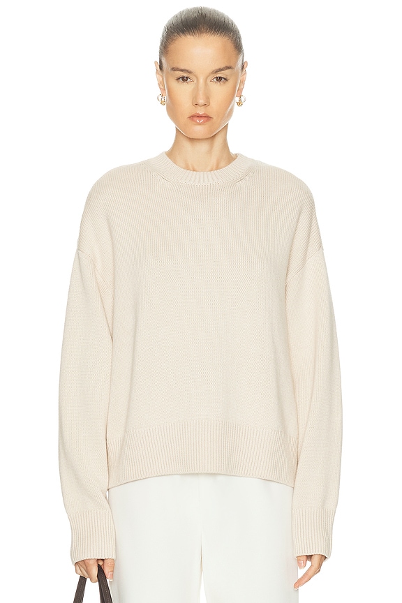 Toteme Embroidered Wool Cashmere Knit Sweater in Harvest | FWRD