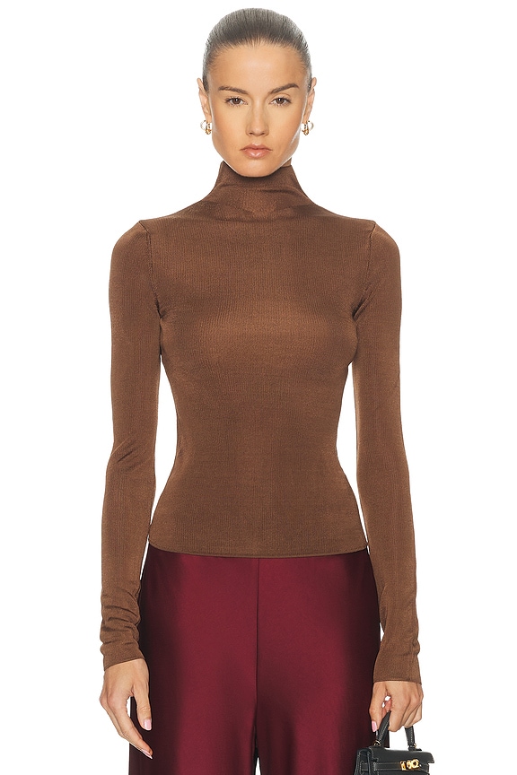 KHAITE Maddy Sweater in Chestnut | FWRD