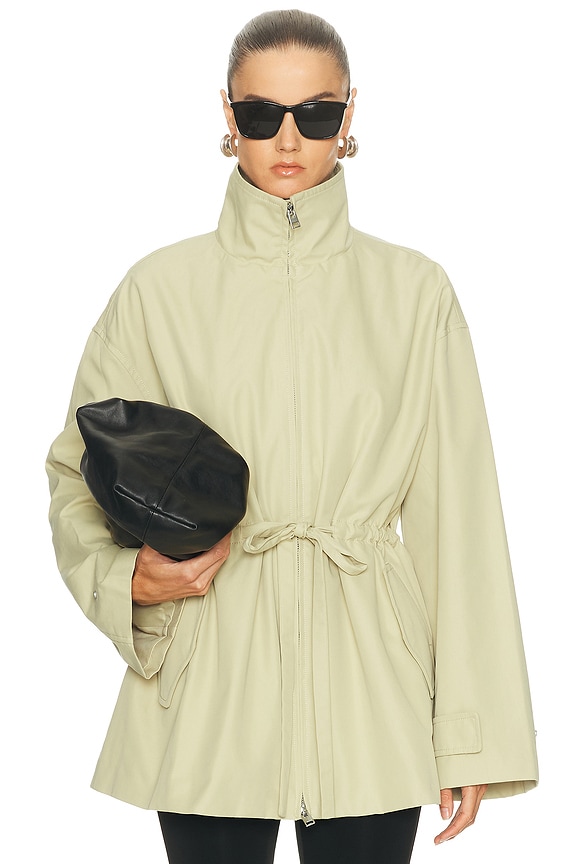 Helsa Tech Gabardine Zip Jacket in Army Green | FWRD