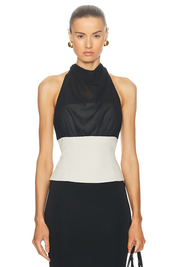 Tシャツ・カットソー ALEXANDRE VAUTHIER WOMEN Embellished-ring Halterneck Crop To Alexandre Vauthier embellished-ring Halterneck Crop Top