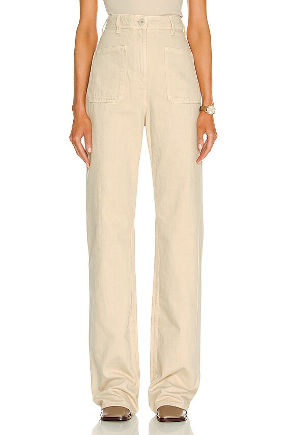 Lemaire Denim Sailor Pant in Saltpeter | FWRD Lemaire Denim Sailor Pant in Saltpeter | FWRD