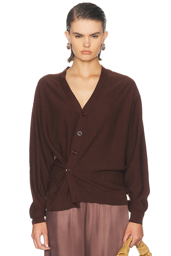 L'Academie by Marianna Monnie Knit Cardigan in Chocolate Brown | FWRD