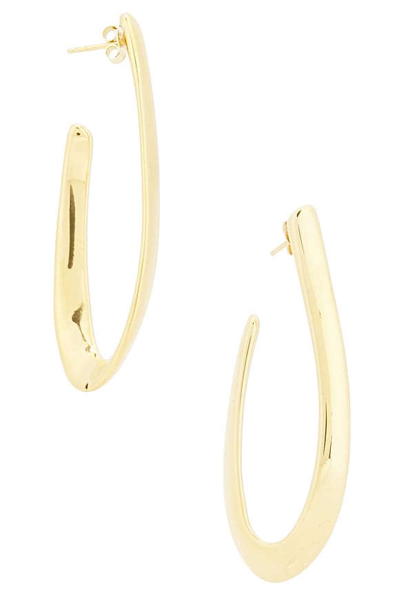 Balenciaga Loop Earrings in Shiny Gold | FWRD