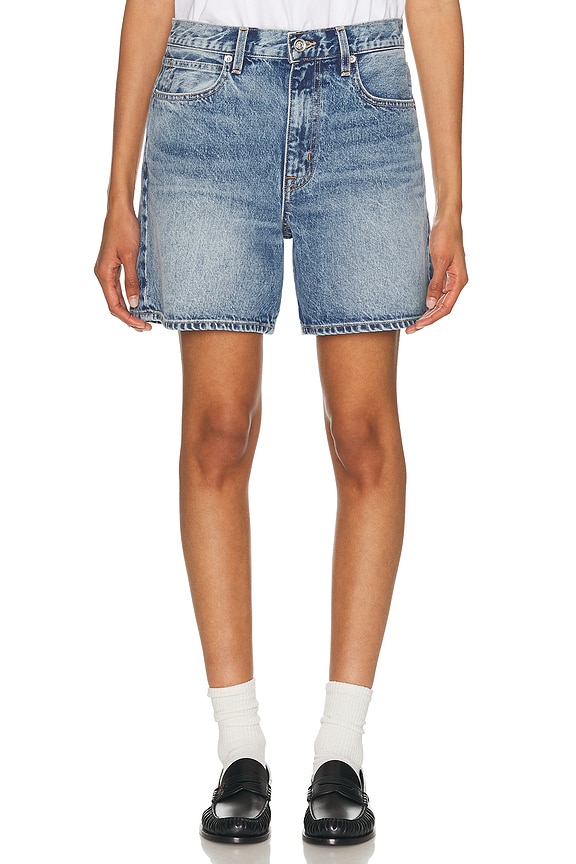 Mugler Skinny Bermuda Short in Black | FWRD