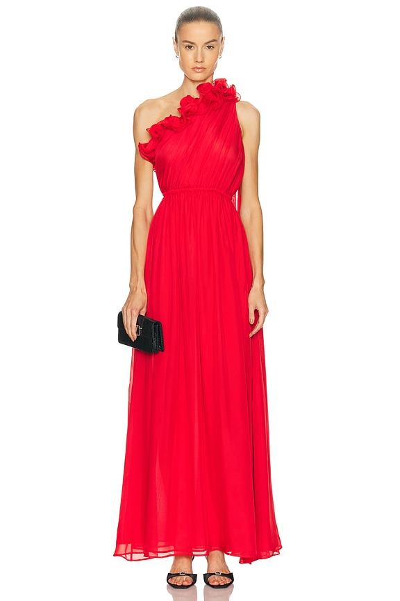 Solid & Striped The Halter Soglio Dress in Apple Red | FWRD