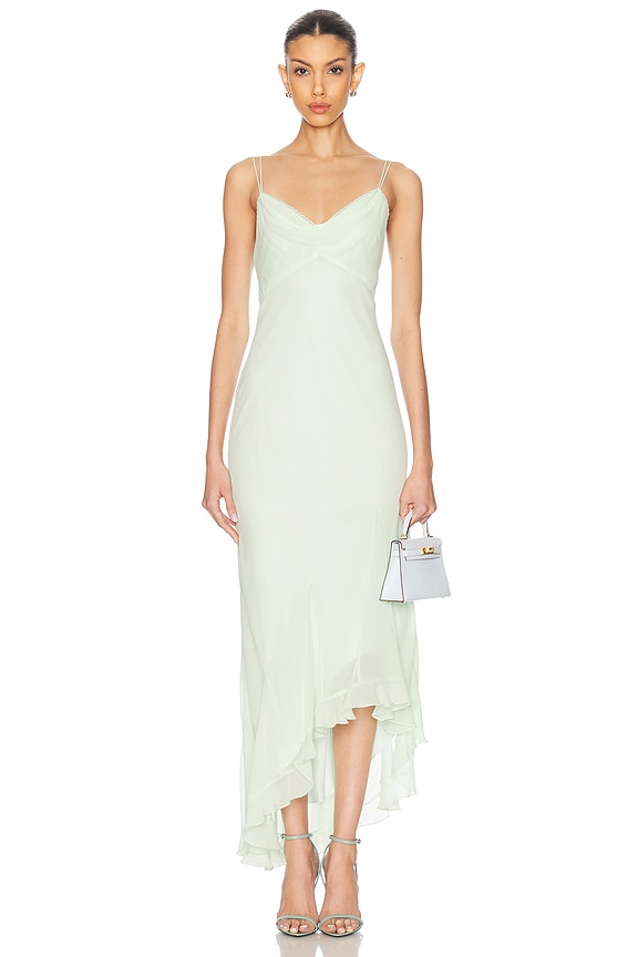 Helmut Lang Back Knot Dress in Radiated Green | FWRD
