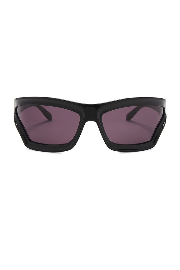 Loewe Rectangular Sunglasses in Black & Blue Mirror | FWRD Loewe Rectangular Sunglasses in Black & Blue Mirror | FWRD