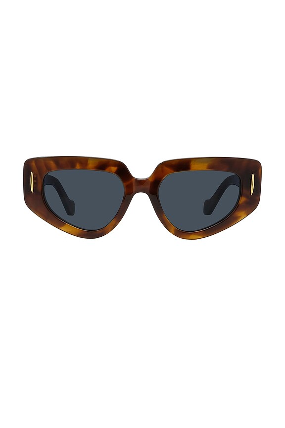 ALAÏA Lettering Logo Rectangular Sunglasses in Black & Grey  display picture 1