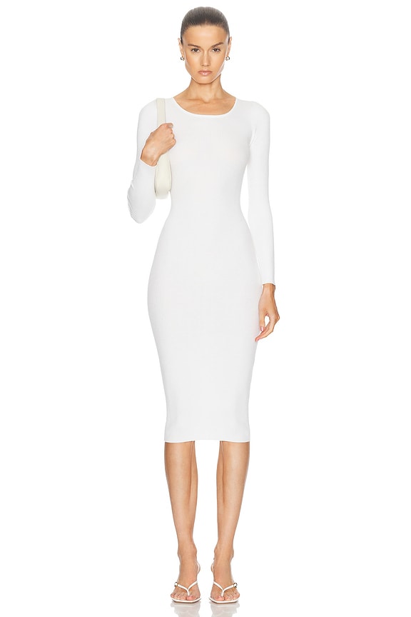 white christmas dresses Final Sale Plus Size Thick Knit Sweater Dress with Faux Leather Corset Waist Midi Dress in Forest Green main image 1