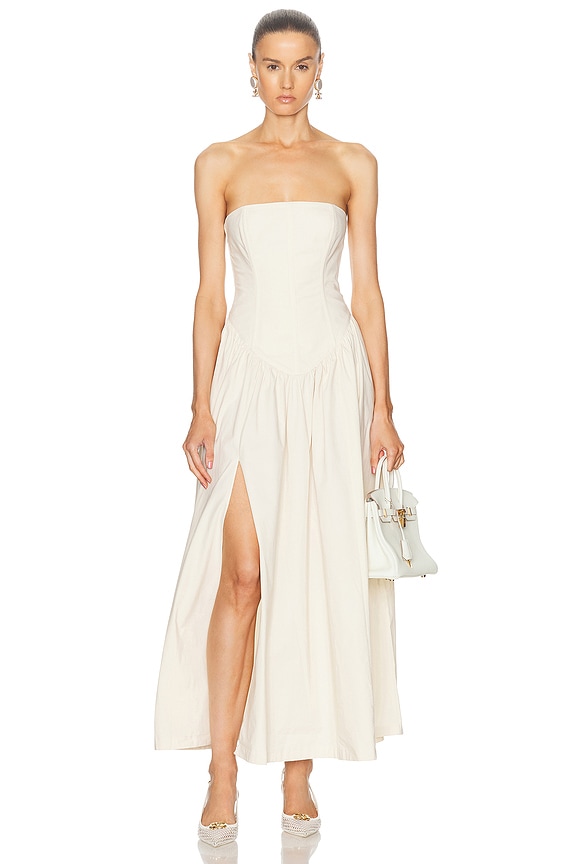 Alexander Wang Strapless Dress in Eggshell | FWRD