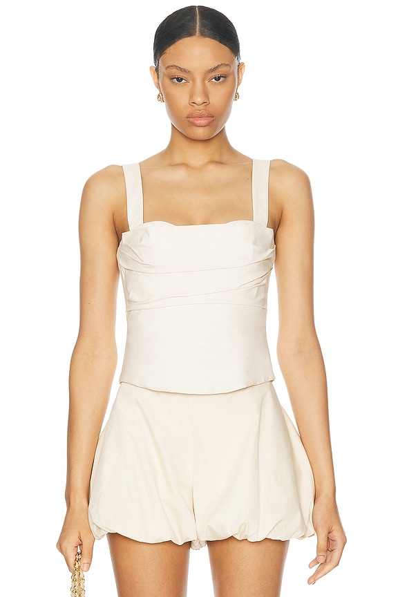 Miaou Imogene Corset Top in White | FWRD