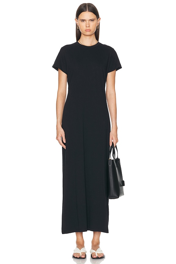 Toteme Fluid Jersey Dress in Cornsilk | FWRD Toteme Fluid Jersey Dress in Cornsilk | FWRD