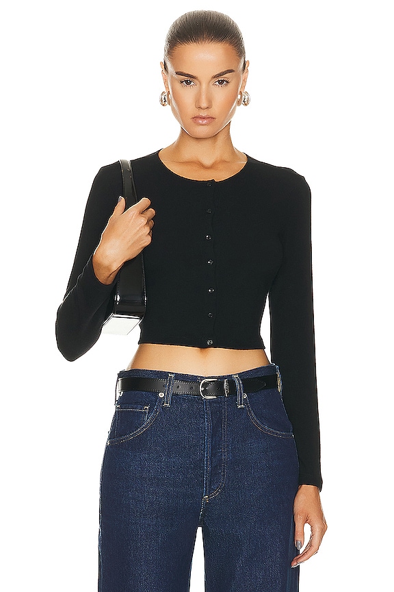KORAL Mina Blackout Long Sleeve Shrug in Black | FWRD