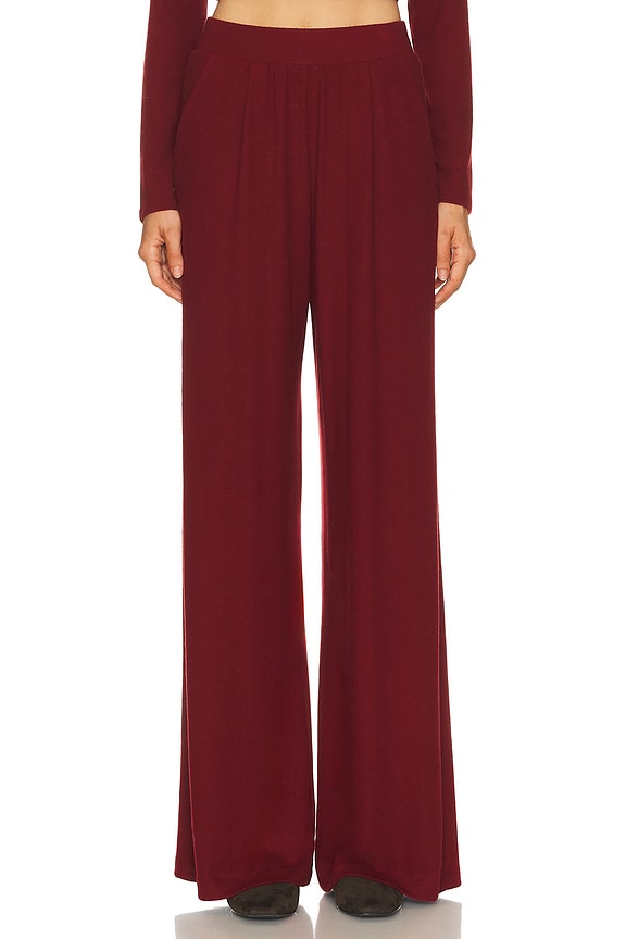 Saint Laurent Wide Leg Pant in Aubergine | FWRD
