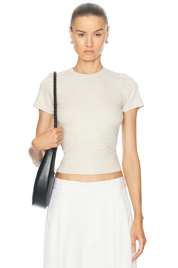 Alexander Wang Graphic Shrunken Combo Jersey Top in White