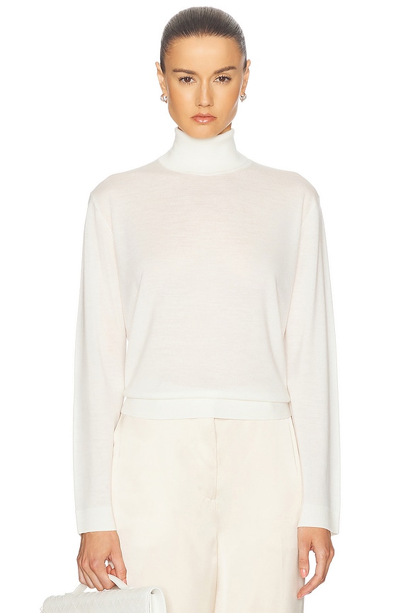 Acne Studios Turtleneck Long Sleeve Top in Powder Pink | FWRD Acne Studios Turtleneck Long Sleeve Top in Powder Pink | FWRD