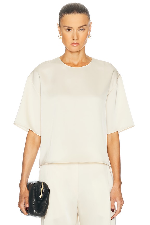 Peter Do Oversized Cut Out T-Shirt in Light Yellow & Orange