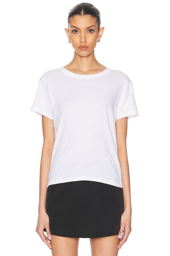 Helmut Lang Scoop Neck Tee in Optic White | FWRD