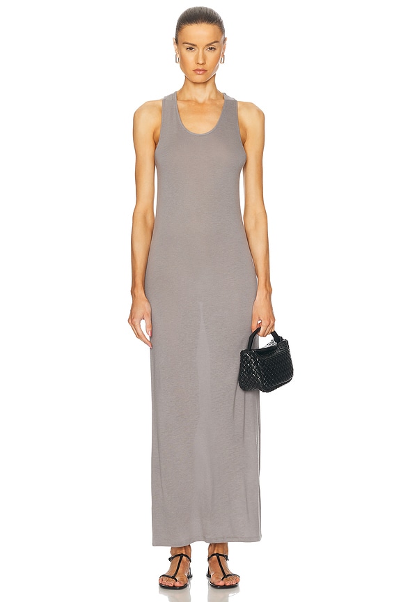 Toteme Curved Rib Tank Dress in Grey Melange | FWRD