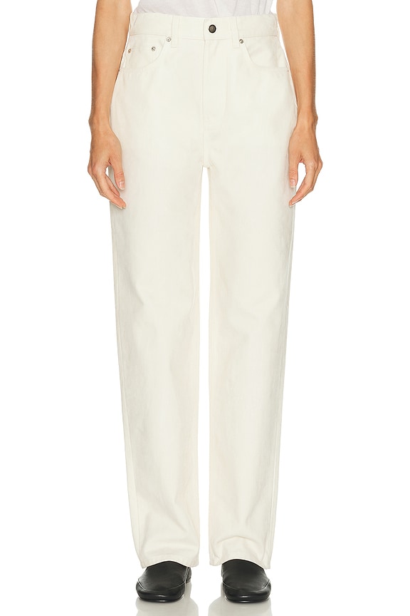 Toteme Twisted Seam Full Length Jeans in Off White | FWRD