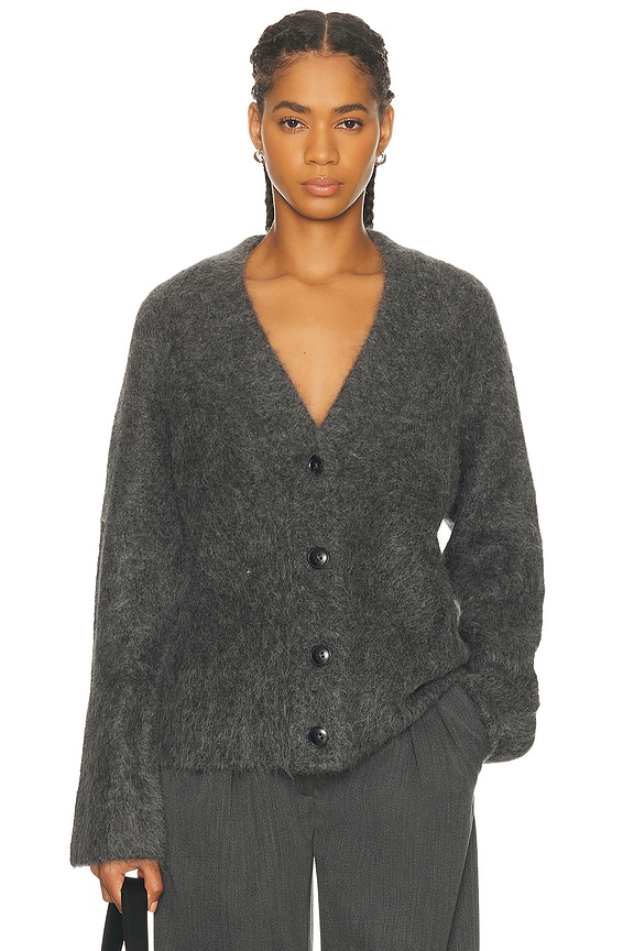 The Row Imperia Cardigan in Enzyme Black | FWRD