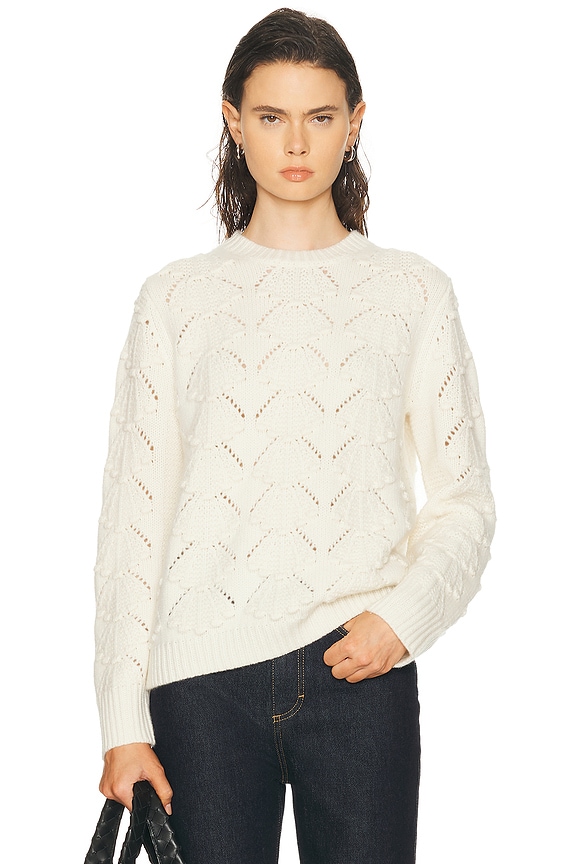 Bottega Veneta Open Cable Knit Sweater in Chalk | FWRD