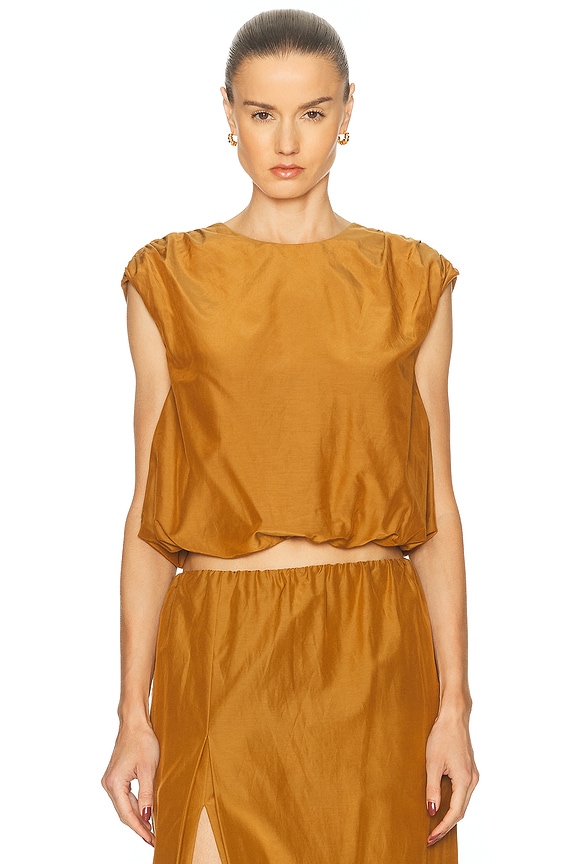 Loulou de Saison Carmen Long Gathered Skirt in Ocher | FWRD