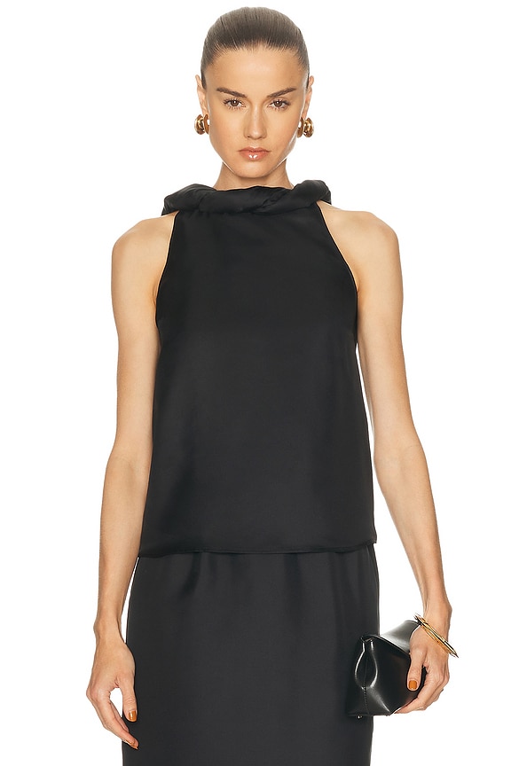 Raquel Allegra Halter Top in Black | FWRD