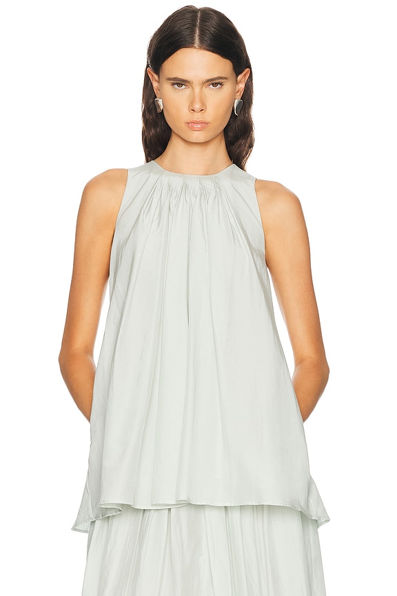 Toteme Shoulder Twist Satin Top in Ecru | FWRD