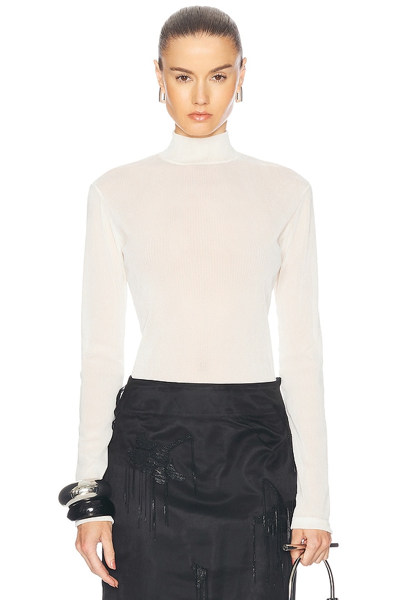 Jean Paul Gaultier Feathers Mariniere Printed Mesh Long