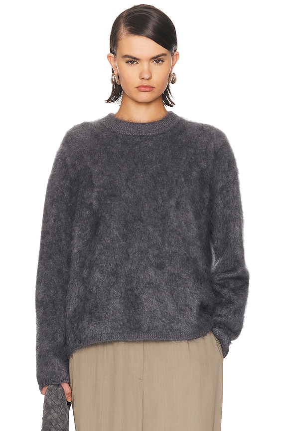 Acne Studios Virdis Mohair Sweater in Dark Grey Melange | FWRD